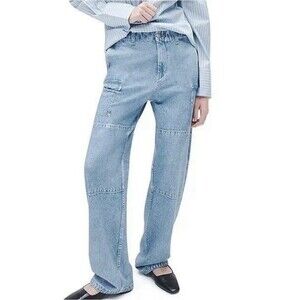 Rag & Bone Miramar Nora Cargo Jean Celeste Sweatpant High Rise Cotton Size 30